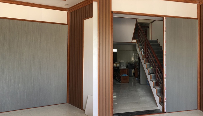 Vách tổ ong cản điều hòa vị trí cầu thang